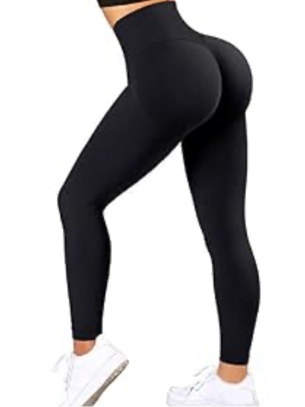 High-Waist Black Scrunch Butt Sculpting Leggings - Women's Pants